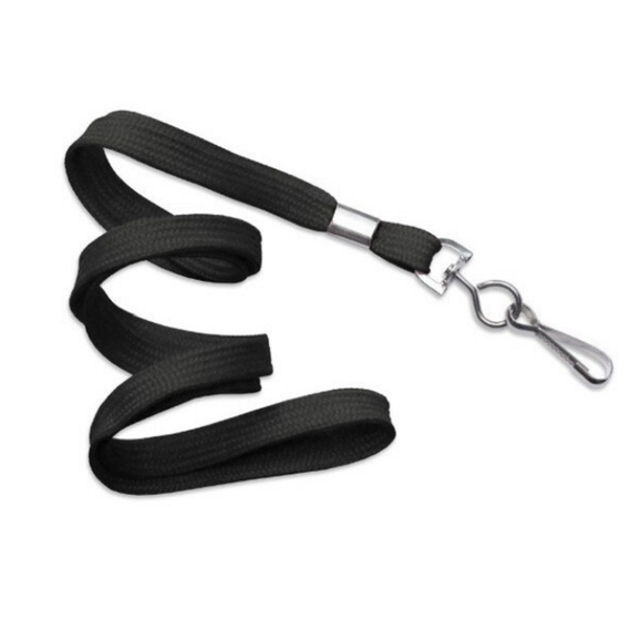 Snur textil pentru ecuson, cu carabina de metal, ALEGE CULOAREA: Negru - Papet