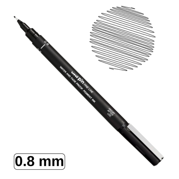 Liner UNI-BALL PIN 200S, pe baza de apa, Negru, ALEGE GROSIMEA: 0.8 mm - Papet