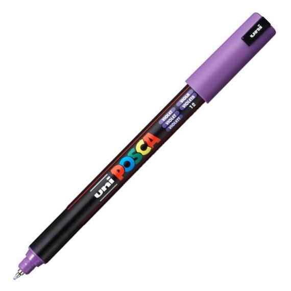 Marker Uni PC-1MR POSCA 0.7 mm varf fin metalic, Violet - Papet