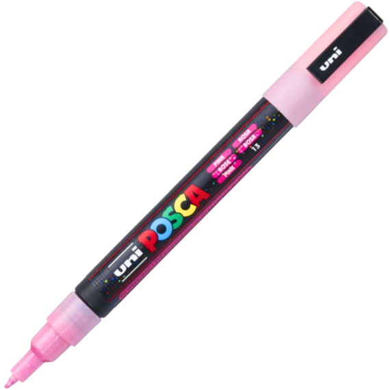 Marker Uni PC-3M Posca 0.9-1.3 mm Roz Glitter - Papet