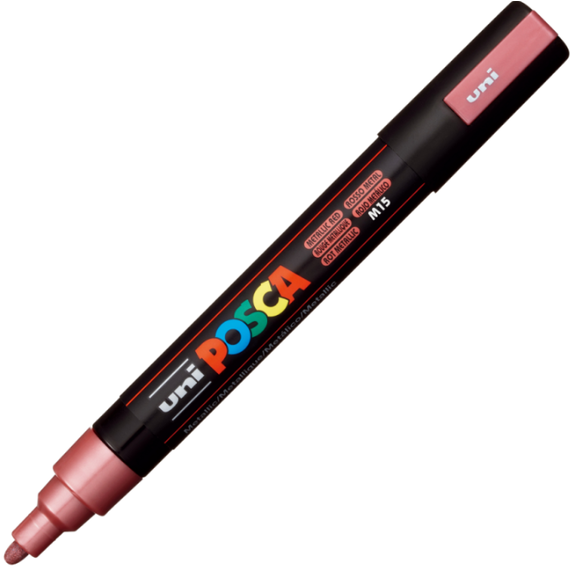 Marker Uni PC-5M POSCA 1.8-2.5 mm, Rosu metalizat - Papet