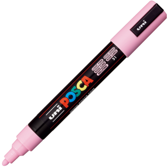 Marker Uni PC-5M POSCA 1.8-2.5 mm, Roz Deschis - Papet