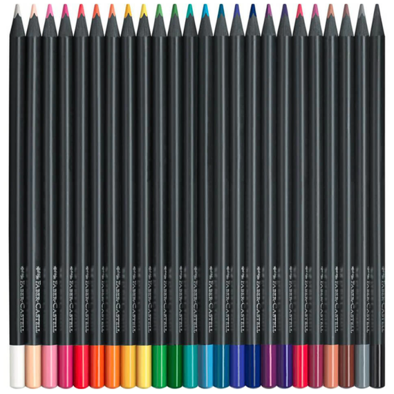 Creioane colorate FABER-CASTELL Black Edition,  24 culori/set - 2Papet