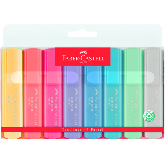 Textmarker FABER-CASTELL Pastel, 8 buc/set - Papet