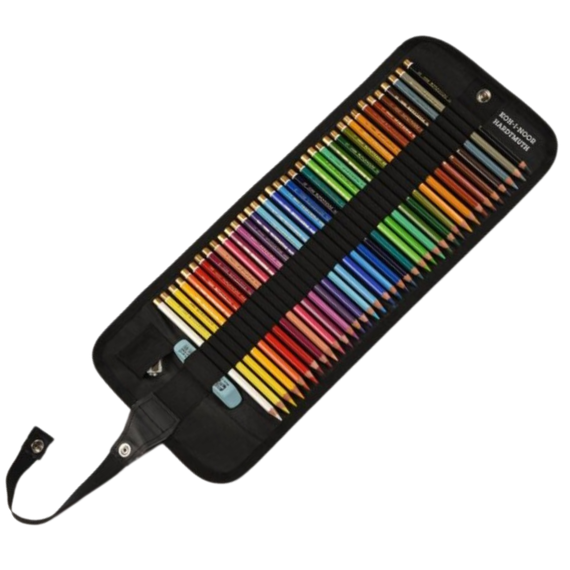 Creioane colorate KOH-I-NOOR Polycolor, penar Roll-Up, 36 culori/set - Papet