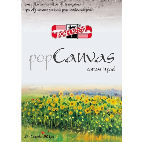Bloc cu foi din panza pentru Ulei si Acrilice A3, 280 g/mp, 10 file, KOH-I-NOOR - Papet
