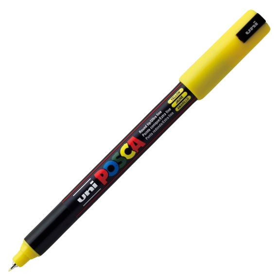 Marker Uni PC-1MR POSCA 0.7 mm varf fin metalic, Galben - Papet