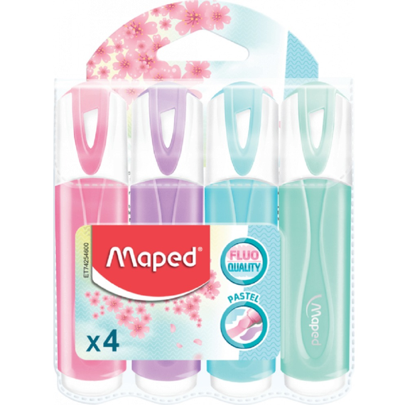 Textmarker MAPED Pastel, 4 buc/set - Papet