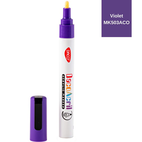 Marker cu vopsea acrilica 2 mm DACO, ALEGE CULOAREA: Violet - Papet