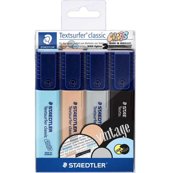 Textmarker STAEDTLER Pastel Vintage, 4 buc/set - Papet