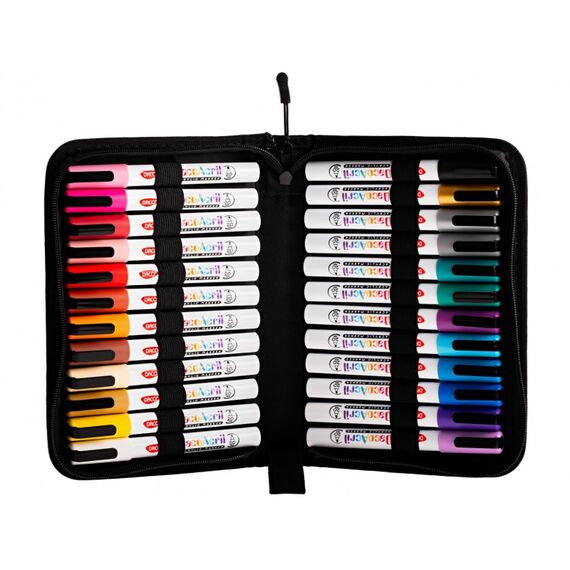 Marker cu vopsea acrilica, mapa DACO, 24 culori/set - Papet