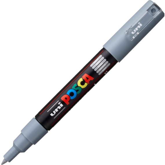 Marker UNI PC-1M POSCA 0.7 mm, Gri - Papet