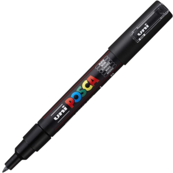 Marker UNI PC-1M POSCA 0.7 mm, Negru - Papet
