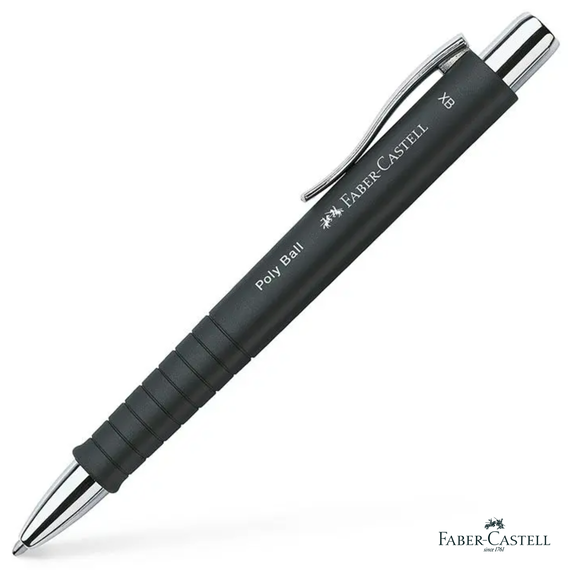 Pix cu mecanism si grip Poly Ball XB, FABER-CASTELL, scriere albastra - Papet