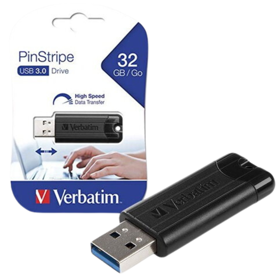 Stick USB 32 GB VERBATIM PinStripe 3.0 - Papet