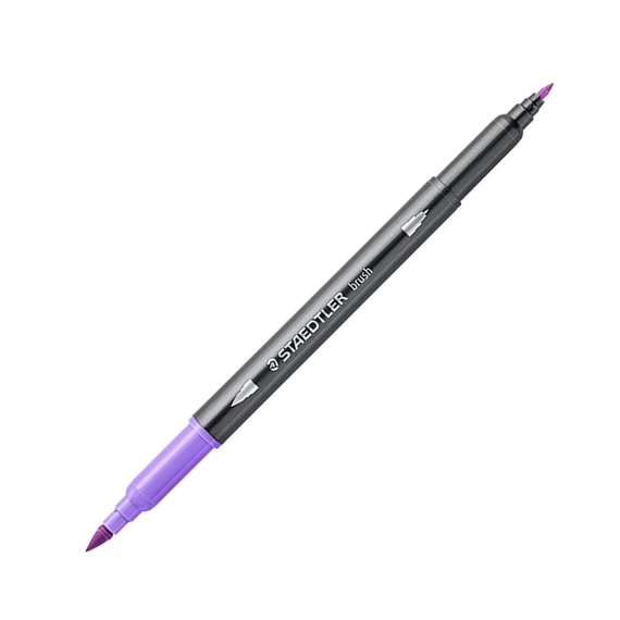 Carioci cu 2 capete STAEDTLER Acuarela Duo Tip, varf pensula si liner, ALEGE CULOAREA: Lavander - Papet
