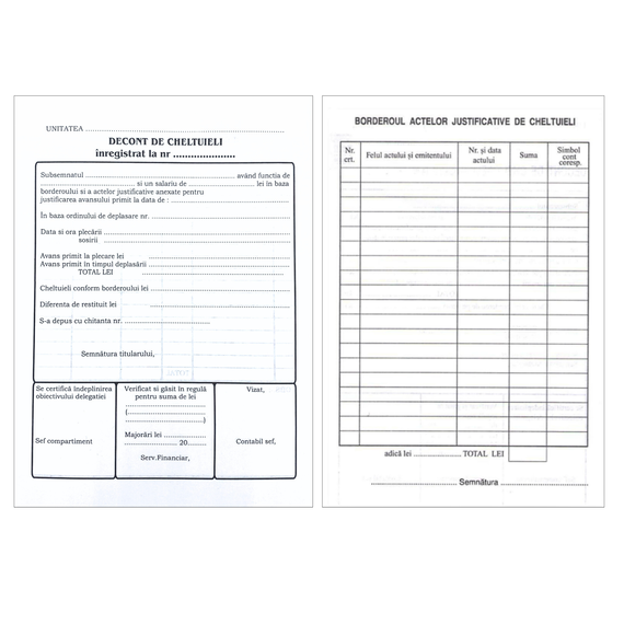 Decont de cheltuieli, A5, 100 file/set - 2Papet