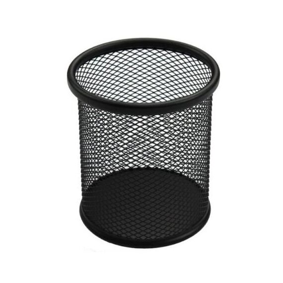 Suport instrumente de scris metalic, forma cilindrica, Mesh, negru si argintiu, ECADA, ALEGE CULOAREA: Negru - 2Papet