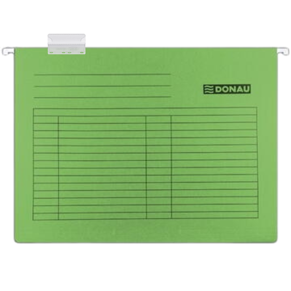 Dosar suspendabil A4, cu eticheta, carton 230 g/mp, DONAU, ALEGE CULOAREA: Verde - Papet