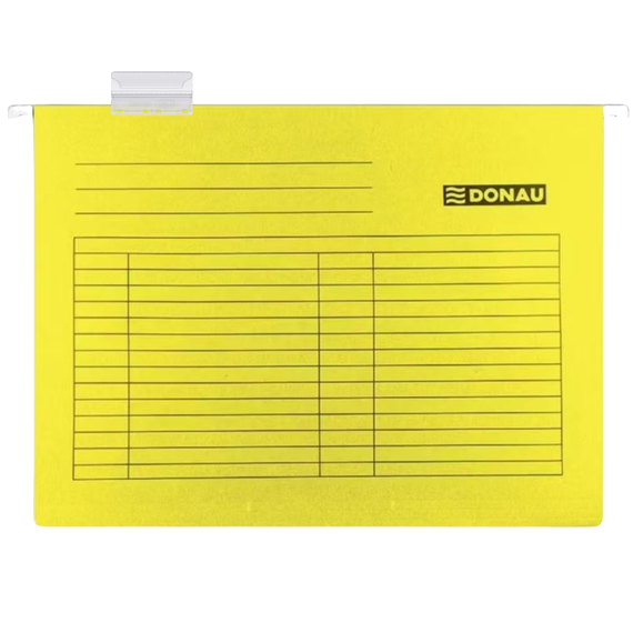 Dosar suspendabil A4, cu eticheta, carton 230 g/mp, DONAU, ALEGE CULOAREA: Galben - Papet