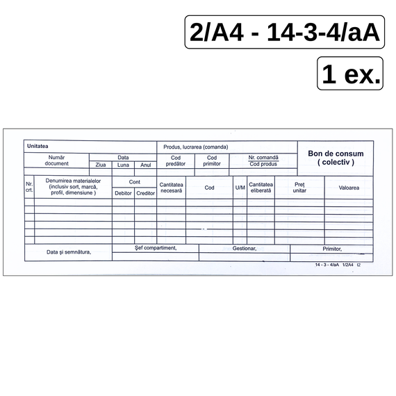 Bon Consum, colectiv, 1/2 A5, fata-verso, 100 file/carnet - Papet