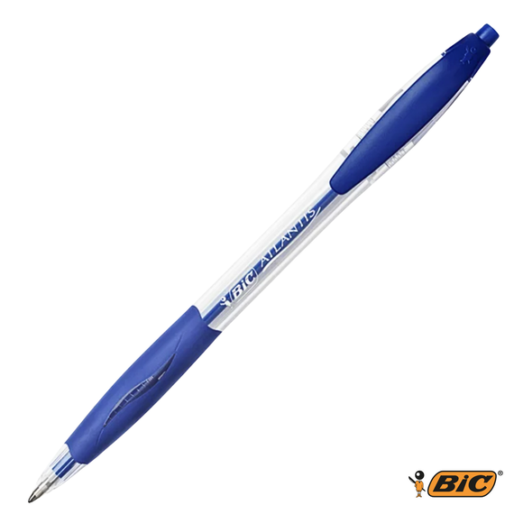 Pix cu mecanism 1.0mm BIC Atlantis, scriere albastra - Papet