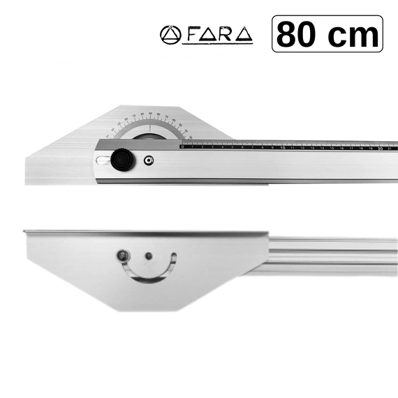 Teu din aluminiu cu raportor rotativ, 80 cm, FARA AEG/6 - 2Papet