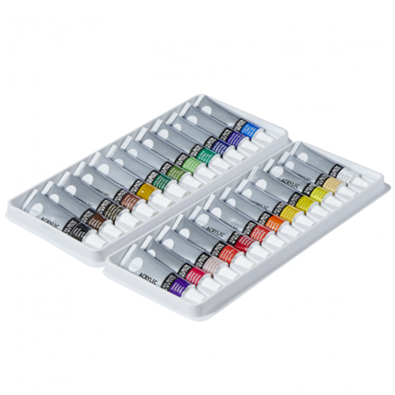 Culori acrilice, 12 ml, 24 culori/set, DALER ROWNEY Simply - 2Papet
