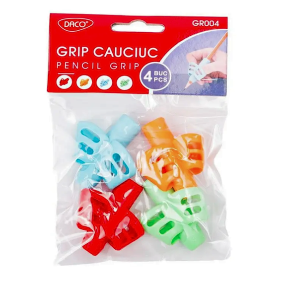 Grip cauciuc pentru creioane, DACO, 4 buc/set - Papet