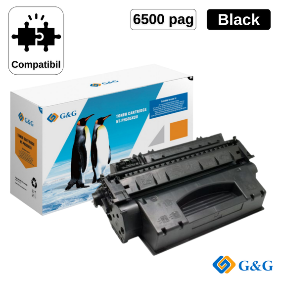 Toner compatibil CE505X P2055, Negru 6.5K, G&G - Papet