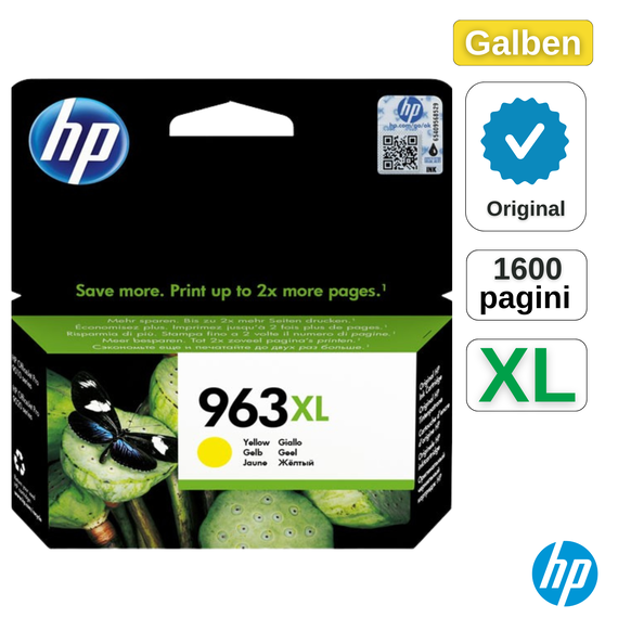 Cartus HP OfficeJet Pro 963XL Galben 3JA29AE, 23 ml - Papet