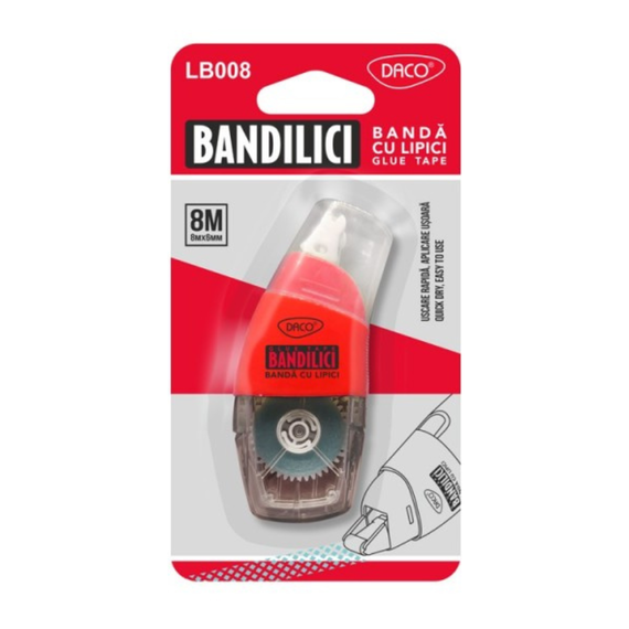 Lipici banda DACO, 6mm x 8m - Papet