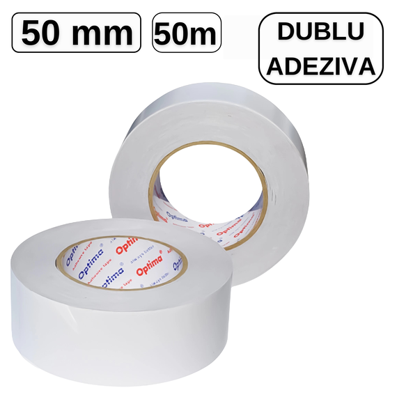 Banda dublu adeziva, 50 mm x 50 m, OPTIMA - Papet