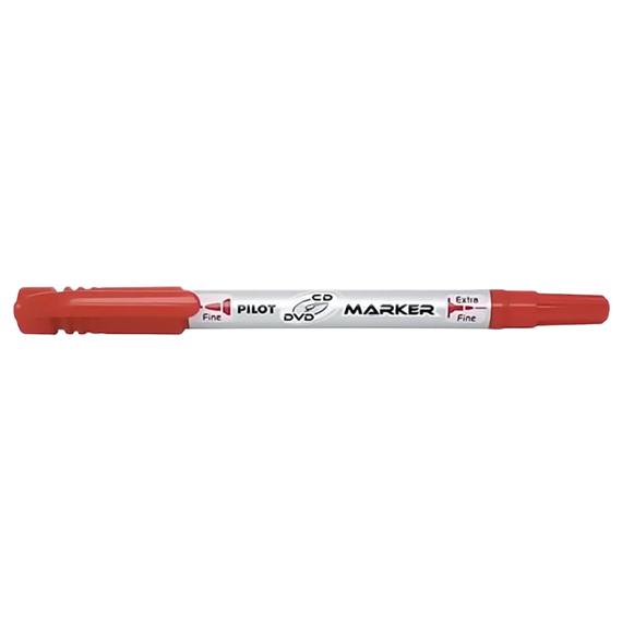 Marker permanent cu 2 capete CD/DVD, 0.7 mm, PILOT Twin, ALEGE CULOAREA: Rosu - Papet