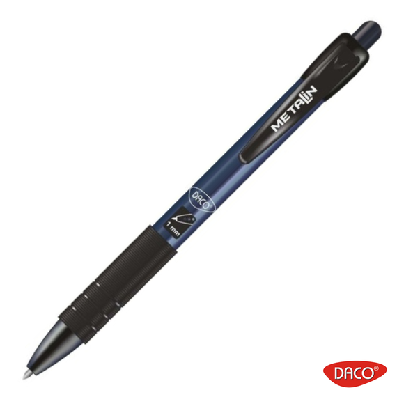 Pix cu gel DACO Metalin, scriere albastra - Papet