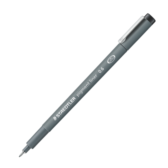 Pigment liner negru, STAEDTLER, ALEGE GROSIMEA: 0.6 mm - Papet