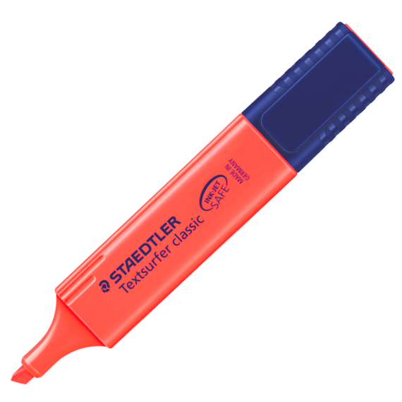 Textmarker STAEDTLER Classic, ALEGE CULOAREA: Rosu neon - Papet