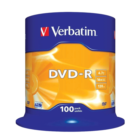 DVD-R 16x 4.7 GB, VERBATIM, 100 buc/set - Papet