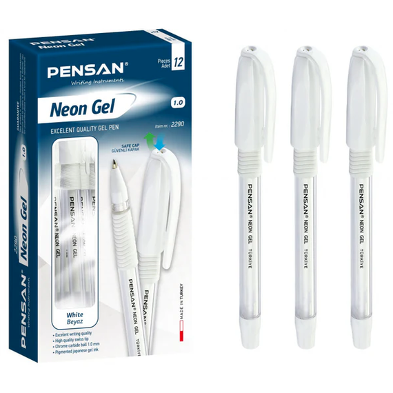 Pix cu gel fara mecanism, PENSAN Alb Neon - Papet