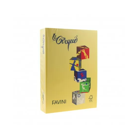 Carton colorat Galben inchis A4, FAVINI, 160 g/mp, 250 coli/top, cod culoare 200 - Papet