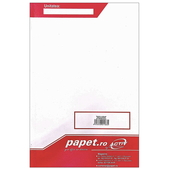 Registru pentru evidenta fondului de penalizari, A4 copertat, 100 file/set - 2Papet