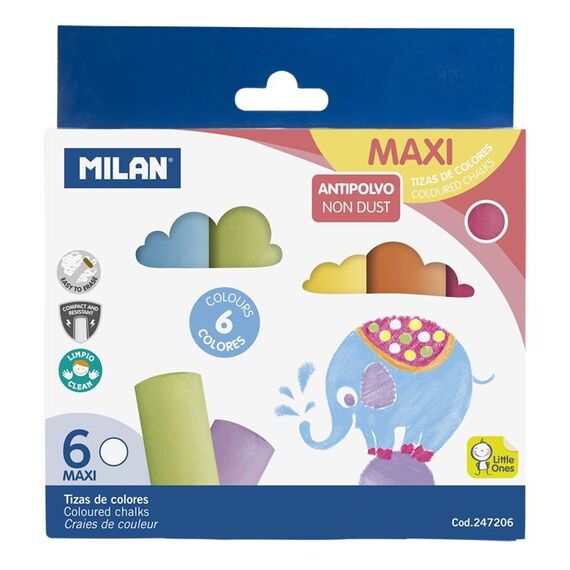 Creta colorata asfalt Maxi, 6 culori/set, MILAN - Papet