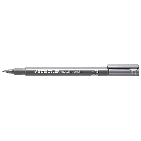 Marker cu varf pensula STAEDTLER  Brush 8321, ALEGE CULOAREA: Argintiu - 2Papet