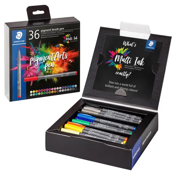 Marker cu varf pensula STAEDTLER Pigment Arts Pen, 36 buc/set - 2Papet