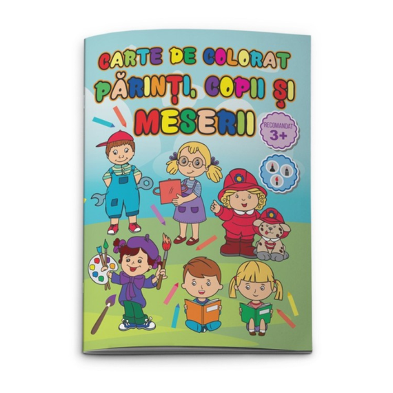 Carti de colorat educative 3+, diverse teme, Model: Parinti,copii si meserii - 2Papet