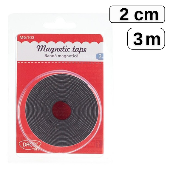 Banda adeziva magnetica 2cm x 3m, DACO - Papet