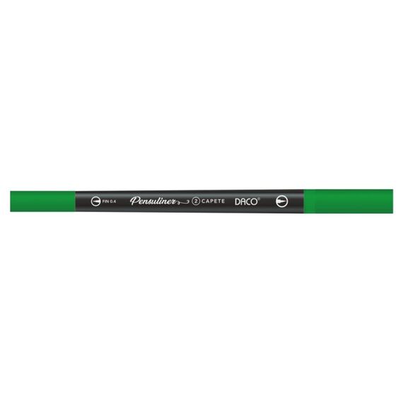 Carioci cu 2 capete DACO Pensuliner, varf pensula si liner, ALEGE CULOAREA: Verde - Papet