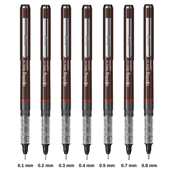 Liner ROTRING Tikky Graphic, tus negru, ALEGE GROSIMEA: 0.1 mm - Papet