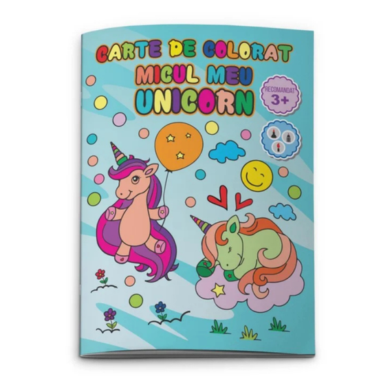 Carti de colorat educative 3+, diverse teme, Model: Micul meu unicorn - Papet
