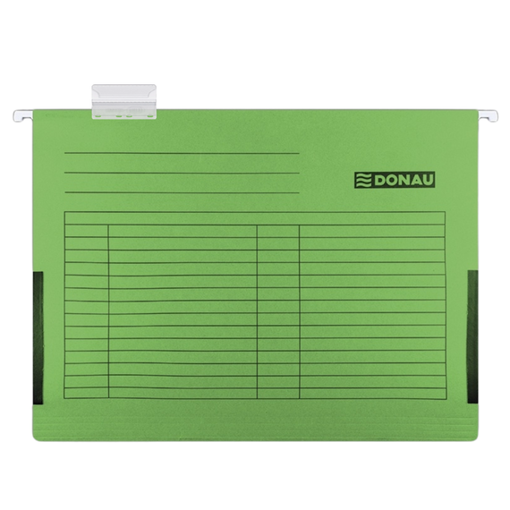 Dosar suspendabil A4, cu burduf si eticheta, 400 foi, carton 230 g/mp, DONAU, ALEGE CULOAREA: Verde - Papet